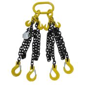CHAIN SLING: 10MM 4 LEGS 2M, CLEVIS SLING HOOK, GRAB HOOK