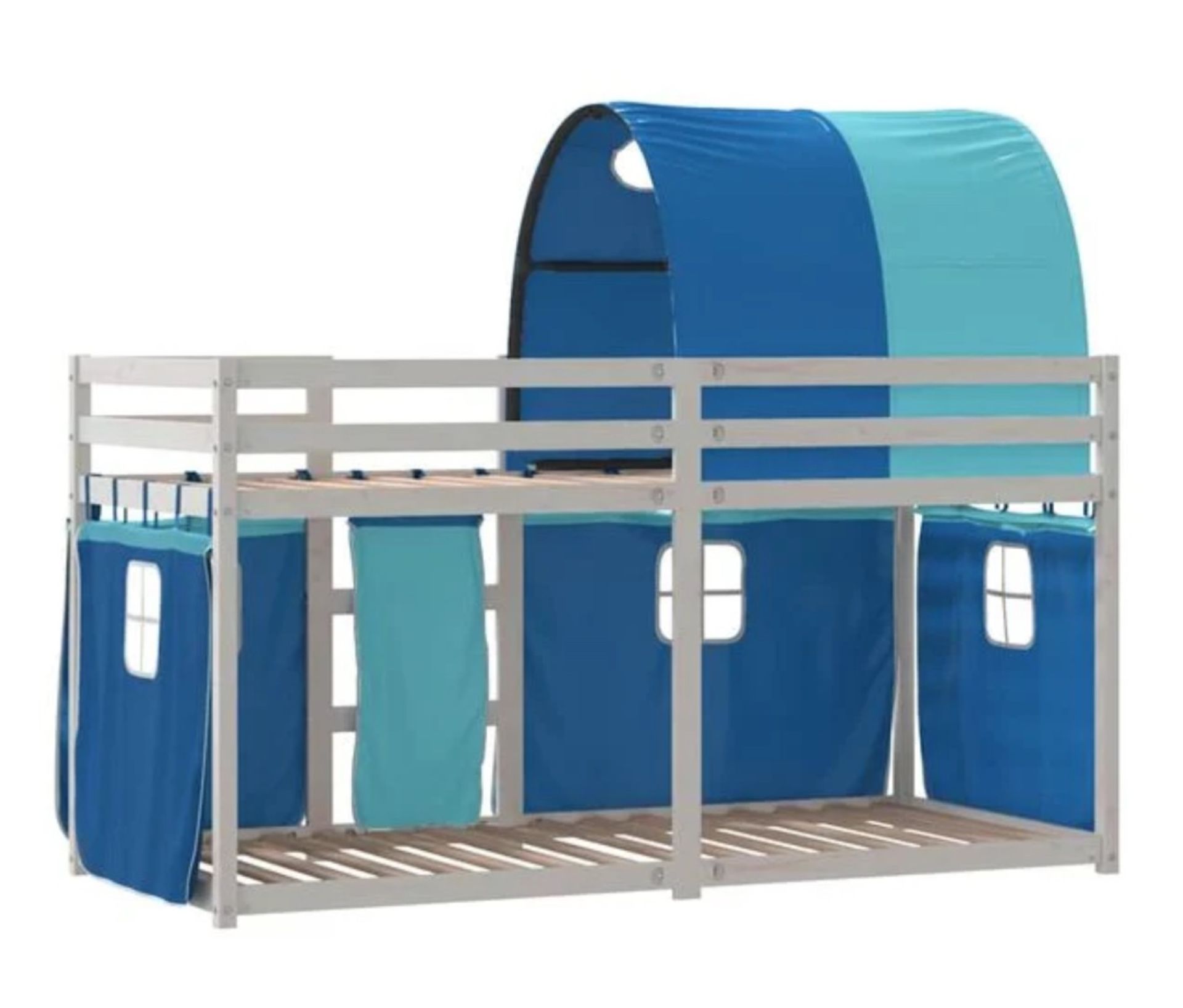 Bunk Bed Without Mattress Blue 90x190 cm Single Solid Wood Pine - Image 3 of 3