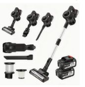 Cordless Stick Vacuum Cleaner – 15KPA Strong Suction, 65-Min Runtime, Tangle-Free Brush, HEPA Fil...