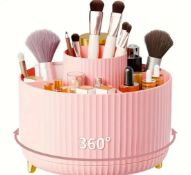360° Rotating Makeup Organizer – 5-Compartment Cosmetic & Desk Storage