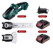 2-In-1 Cordless Electric Hedge Trimmer – Green (2-Battery Version)