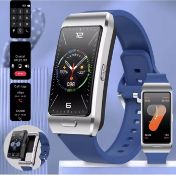 New 2026 2-In-1 TWS Earbuds Smartwatch – Fashion Meets Smart Performance - Blue