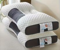 2 Pcs Soft Knitted Cotton Massage Neck Pillow – Sleep In Pure Comfort - White