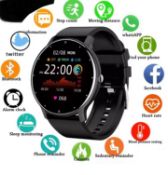 Smart Watch Full Touch Screen Sport Fitness Watch Man IP67 Waterproof Bluetooth For Android Blac...