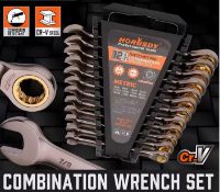 12-Piece Flex-Head Ratcheting Wrench Set