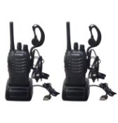 BF-88E PMR Walkie Talkies – License-Free, Reliable, Ready To Use With Earpieces Headset