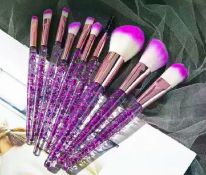 10-Piece Makeup Brush Set – Professional & Home Use, Nylon Bristles, Acrylic Handles