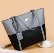 Modern Patchwork Faux Leather Tote Bag – Stylish, Spacious & Durable Everyday Companion
