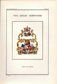 The Great Northern Railway Crest & Coat of Arms Antique Book Plate.