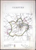 Chester Cheshire Boundary Commission 157-Year-Old Antique Map.