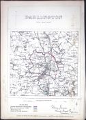 Darlington Durham Boundary Commission 157-Year-Old Antique Map.