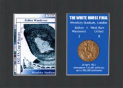 1923 Bolton FA Cup Final “ The White Horse” Mounted Card & Coin Gift Set.