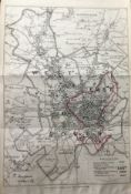 Antique 139 Years-Old Scarce Map City of Nottingham 1885 Boundary Changes.