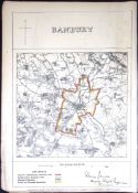 Banbury Oxfordshire Boundary Commission 157-Year-Old Coloured Antique Map.