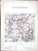 Chippenham Wiltshire Boundary Commission 157-Year-Old Coloured Antique Map.