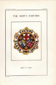 The North Eastern Railway Crest & Coat of Arms Antique Book Plate.