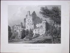 Craigmillar Castle Edinburgh Scotland Antique 152 Years-Old Engraving-20