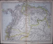 1883 Antique Coloured Letts Map South America Brazil, Columbia-17