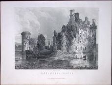 Caerlaveroc Castle Dumfries & Galloway Scotland Antique 152 Years-Old Engraving-14