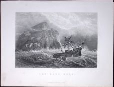 The Bass Rock Firth of Forth Scotland Antique 152 Years-Old Engraving-30