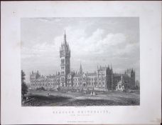 Glasgow University Scotland Antique 152 Years-Old Engraving-17