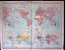 The World Commerce Development Large Antique Map John Bartholomew