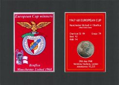 The Finalists Manchester United 1968 European Cup Mounted Coin Metal Art