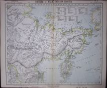 1883 Antique Coloured Letts Map Russia, Eastern Serbia, Asia-26