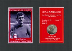 Alex Stepney Manchester United 1968 European Cup Mounted Coin Metal Art