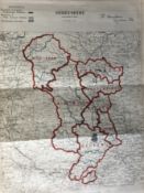 Antique 139 Years-Old Scarce Map Derbyshire 1885 Boundary Changes.