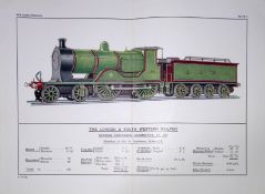 London & South Western Railway Detailed Coloured Antique Book Plate.