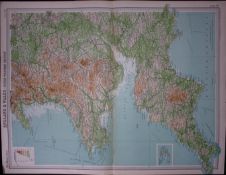 England & Wales South Western Section Large Antique Map John Bartholomew