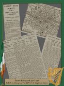 Easter Rising 1916 Rare Newspaper Sinn Fein Rebels Take Over Key Areas of Dublin City.