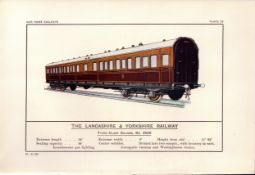 Lancashire & Yorkshire Railway Carriage No 2509 Train Antique Book Plate.