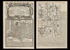 Bowen 290 Yrs Old Scarce Detailed Road Map Bristol To Weymouth Dorsetshire.