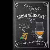 Irish Whiskey Classic Pub Nostalgic Drinks Of The Past & Present Metal Wall Art