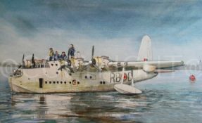 Short Sunderland Flying Boat Landed WW2 RAF Metal Wall Art