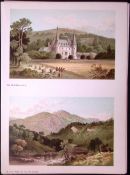 Scotland In the Pass of the Trossachs & Hotel Antique Coloured Print-32