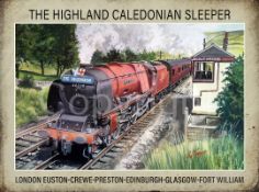 Highland Caledonian Sleeper Train London Euston To Fort William Metal Wall Art
