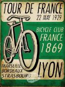 Share Tour De France 1929 Vintage-Retro Poster Metal Wall Art