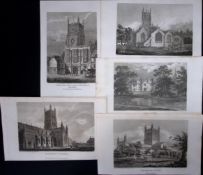 Gloucestershire Job-Lot Antique 223 Years-Old Georgian Steel-Engravings-2