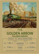 Share Golden Arrow Poster Style Nostalgic Iconic Steam Train Metal Wall Art