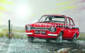 Ford Escort MK1 Mexico Red Nostalgic British Cars Metal Wall Art