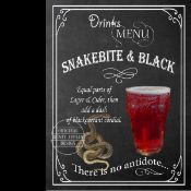 Snakebite & Black Drinks Of The Past & Present Pint- Shorts-Wine Metal Wall Art