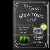Gin & Tonic Pub Nostalgic Drinks Of The Past & Present Metal Wall Art