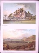 Scotland Edinburgh Craigmillar Castle Antique Coloured Print-11