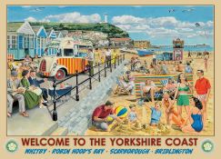 Yorkshire At The Seaside Punch & Judy - Ice Cream Van- Beach- Prom Metal Wall Art