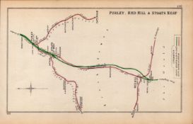 Purley, Red Hill, & Stoats Nest London Antique Railway Diagram-130.