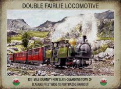 Double Fairlie Locomotive On The Ffestiniog Railway Nostalgic Metal Wall Art