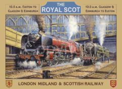 The Royal Scot Steam Train Nostalgic Poster Style Metal Wall Art